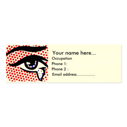 Pop Art Eye Business Card Templates (front side)