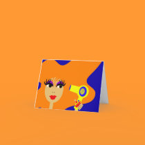 Pop Art Face Notecard by Derora Pop Art Face Notecard
