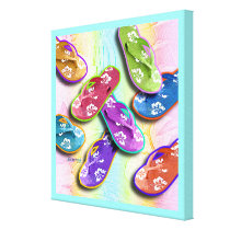 Pop Art FLIP FLOPS Gallery Wrapped Canvas