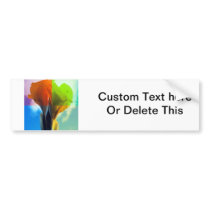 Pop art Flower in different color quads retro look Bumper Stickers