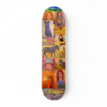 pop art folks collage skate board deck
