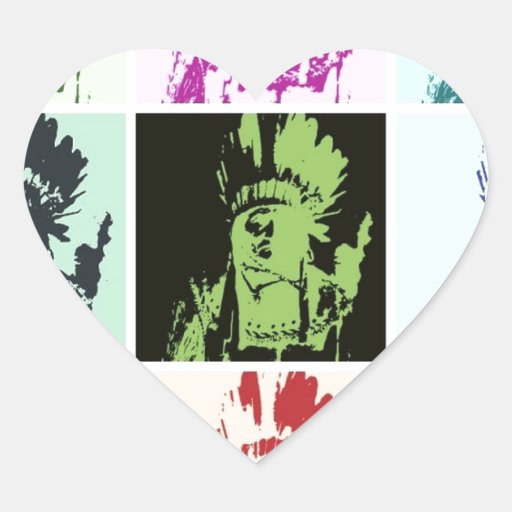 Pop Art Geronimo Heart Stickers