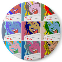 POP ART GIRL BUTTONS