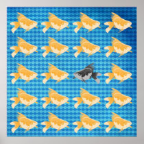 Pop Art Goldfish Black Sheep Poster