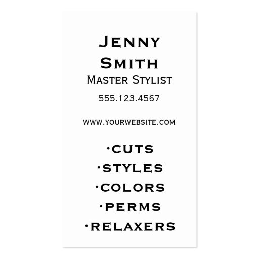 pop art hair stylist cosmetology scissors pink business card templates (back side)