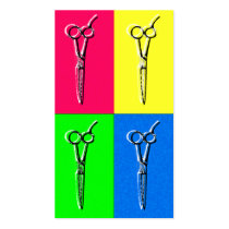 pop art hair stylist cosmetology scissors pink business cards