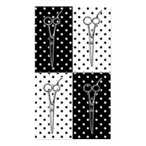 pop art hair stylist cosmetology scissors polkadot business cards