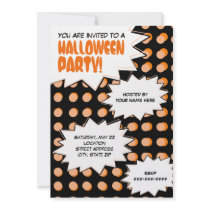 Pop Art Halloween Party Invitation
