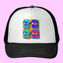 Pop Art Hamsa By Katie Pfeiffer hats