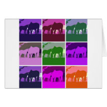 Pop Art Horses Card
