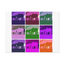 Pop Art Horses Post Card
