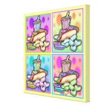 Pop Art HOT DOG Gallery Wrap Canvas