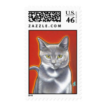 Pop Art kitty stamp