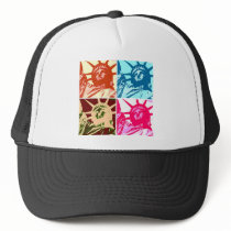 Pop Art Lady Liberty New York City Mesh Hat