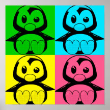 Pop Art Little Tux Penguin Poster
