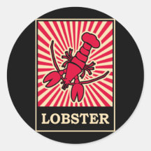 Pop Art Lobster Round Stickers
