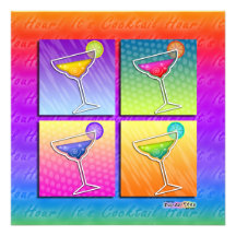 Pop Art MARGARITAS SQ. PARTY INVITATION
