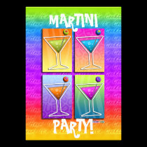 Pop Art MARTINIS Party INVITATION (5X7) invitations