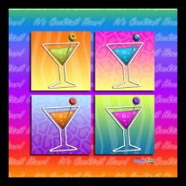 Pop Art MARTINIS Party INVITATION (sq) invitations
