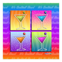 Pop Art MARTINIS Party INVITATION (sq)