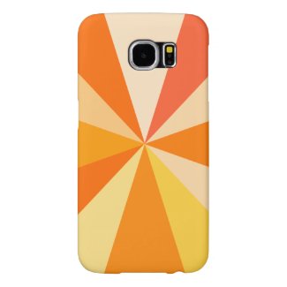 Pop Art Modern 60s Funky Geometric Rays in Orange Samsung Galaxy S6 Cases