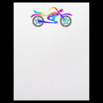 Pop Art MOTORCYCLE Letterhead letterhead