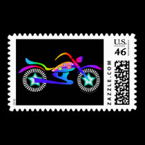 Pop Art MOTORCYCLE Postage stamps