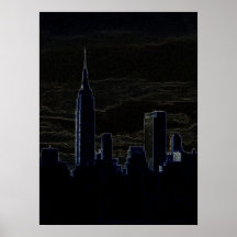 Pop Art New York City at Night Poster