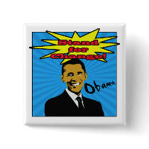 Pop Art Obama Button