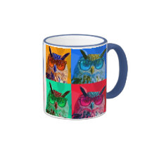 Pop art Owl Coffee Mugs