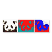 Pop Art Panda Bumper Stickers