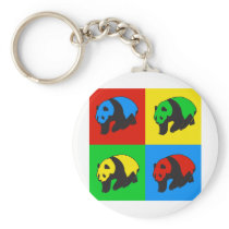 Pop Art Panda Key Chain