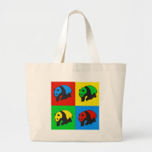 Pop Art Panda Tote Bags