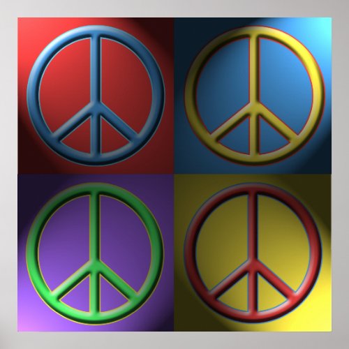 Pop Art Peace Sign Poster print