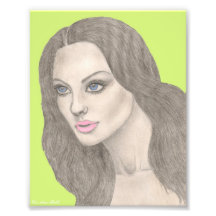 Pop Art Portrait Fine Art Print Lime Green Photo