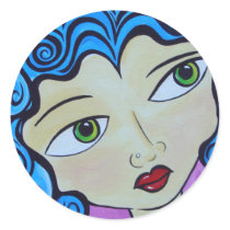 Pop Art Punk Girl Sticker by RetroArtByJan Pop Art Punk Girl Sticker