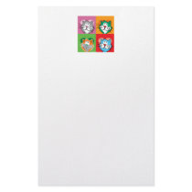 Pop Art Quilt Cat Personalized Stationery