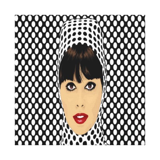 Pop Art Retro Vintage Girl Custom Wall Prints Stretched Canvas Print