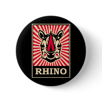 Pop Art Rhinoceros Pinback Buttons