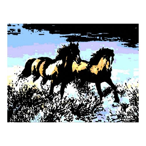 Pop Art Running Horses Print Poster print