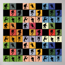 Pop Art Skateboarders Collage Print