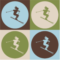 Pop Art Skiing photo sculptures by busybrain Pop Art Skiing photo sculptures