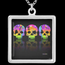 Pop Art Skull Necklace