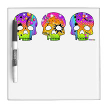 Pop Art SKULLS DRY ERASE BOARD