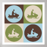 Pop Art Snowmobiling Posters