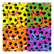 Pop Art Soccer Balls Poster