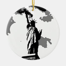 Pop Art Statue of Liberty Christmas Ornaments