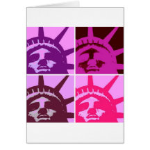 Pop Art Statue of Liberty Greeting Cards