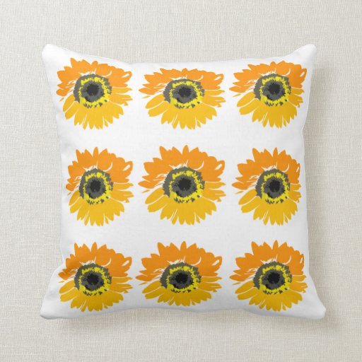 Pop Art Sunflowers Decorative Throw Pillow Zazzle