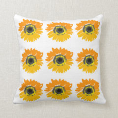 Pop Art Sunflowers Decorative Throw Pillow